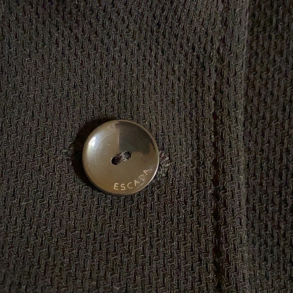 Escada Gorgeous Black Wool Stretch Logo Button Lined Coat - Picture 8 of 9